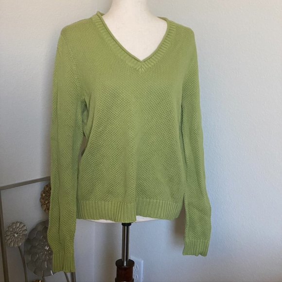 Michael Kors V Neck Cotton Sweater L - Picture 1 of 6
